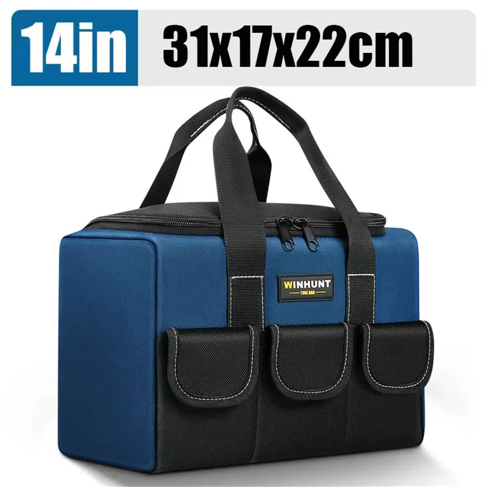 New Tool Bag with 30% More Capacity Waterproof Multi Pockets Tool Organizer Tool Pouch for Electrician Tools
