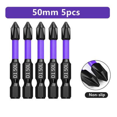 D1 Anti-Slip and Shock-Proof Bits Screwdriver Bits,High Hardness Strong Magnetic 25/50/65/70/90/150Mm PH2 Screwdriver Set