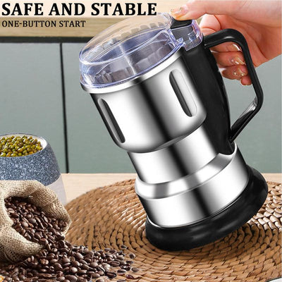 400W Multi-Function Electric Coffee Bean Grinder, Kitchen Tool Crusher, High Power Fast Grinding Food Grade Coffee Maker, Electric Coffee Stainless Steel Plug and Play Blender, Food Grain Spice Coffee Bean Processor.