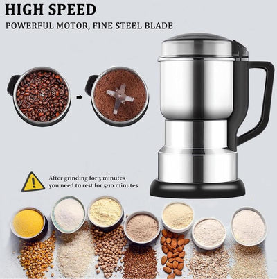 400W Multi-Function Electric Coffee Bean Grinder, Kitchen Tool Crusher, High Power Fast Grinding Food Grade Coffee Maker, Electric Coffee Stainless Steel Plug and Play Blender, Food Grain Spice Coffee Bean Processor.