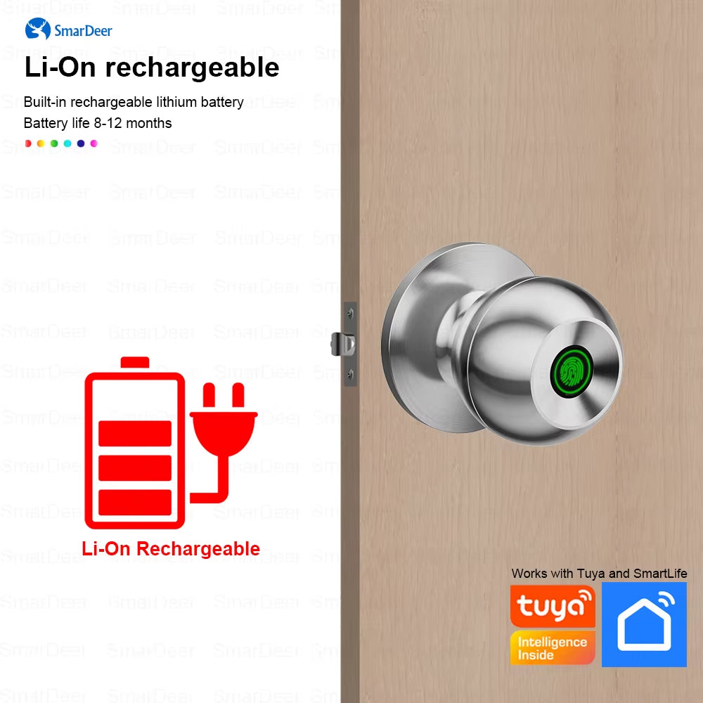 Fingerprint Lock for Tuya Smart Lock with Bluetooth Door Lock Keyless Entry with Fingerprint and Tuya App