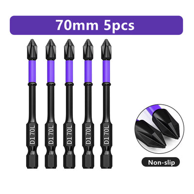 D1 Anti-Slip and Shock-Proof Bits Screwdriver Bits,High Hardness Strong Magnetic 25/50/65/70/90/150Mm PH2 Screwdriver Set