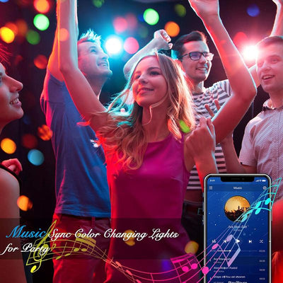 100 Ft LED Lights with RGB Music Sync Christmas Lights, Bedroom Color Change with Smart App LED Lights, Home RGB LED Ornament Ambience Light