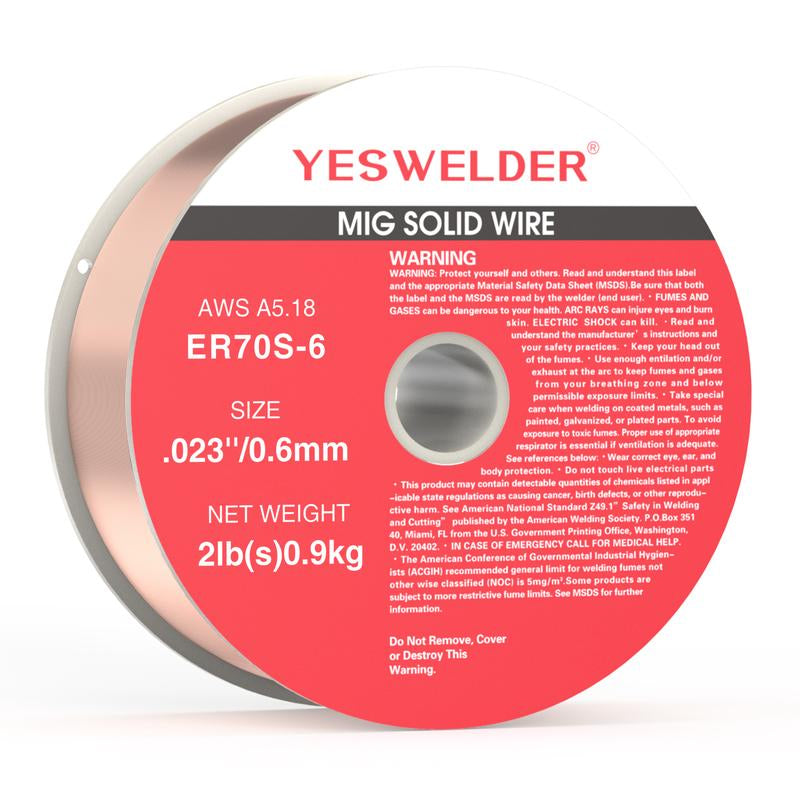 YESWELDER ER70S-6 Mild Carbon Steel MIG Welding Wire | 2LB Spool .023"/.030"/.035" Diameter Solid Gas MIG Wire