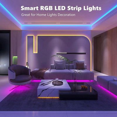 100 Ft LED Lights with RGB Music Sync Christmas Lights, Bedroom Color Change with Smart App LED Lights, Home RGB LED Ornament Ambience Light