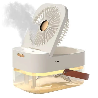New Humidifying Portable Folding Spray Desktop Cooling Mini Small Fan USB Rechargeable Electric Fan