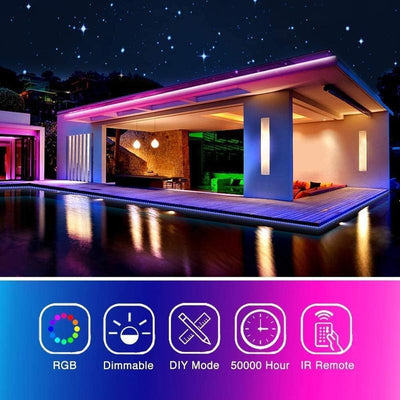 100 Ft LED Lights with RGB Music Sync Christmas Lights, Bedroom Color Change with Smart App LED Lights, Home RGB LED Ornament Ambience Light