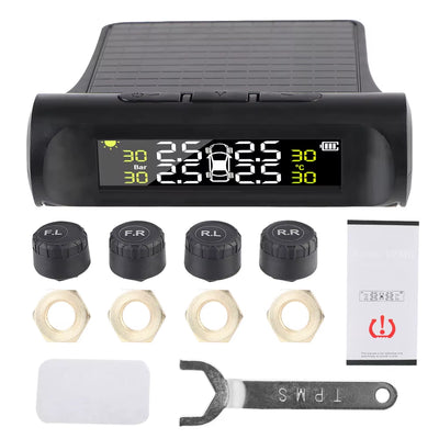 Tire Pressure Monitoring System Temperature Warning New C External Battery Version Sensors Solar TPMS Car Tyre Pressure Monitor