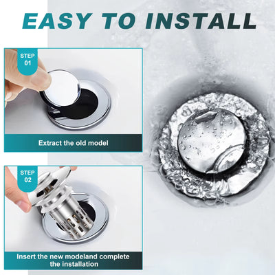 2Pcs Bathroom Drainer Copper Pop up Sink Drain Strainer with Plug Basket Highly Clog Resistant Home Drainage Accessories Bathtub