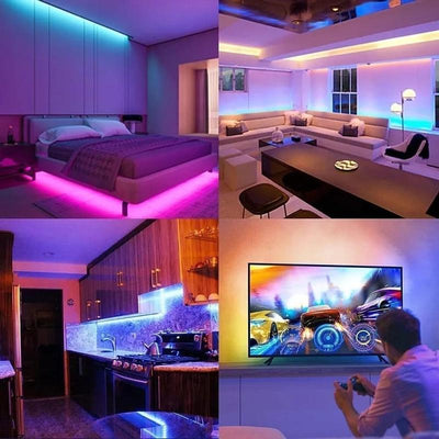 100 Ft LED Lights with RGB Music Sync Christmas Lights, Bedroom Color Change with Smart App LED Lights, Home RGB LED Ornament Ambience Light